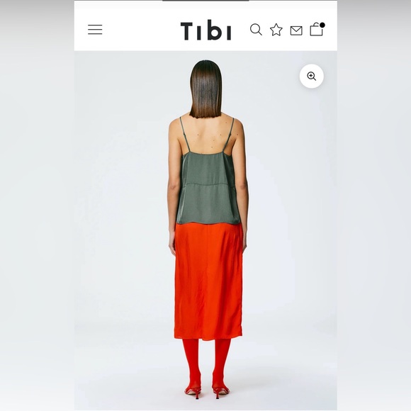 Tibi The Slip Skirt Red - L - Picture 3 of 6